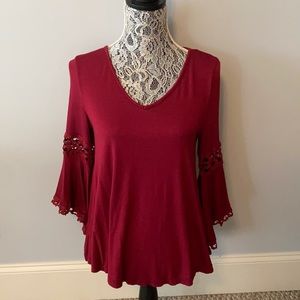 Red Detailed Long Sleeve